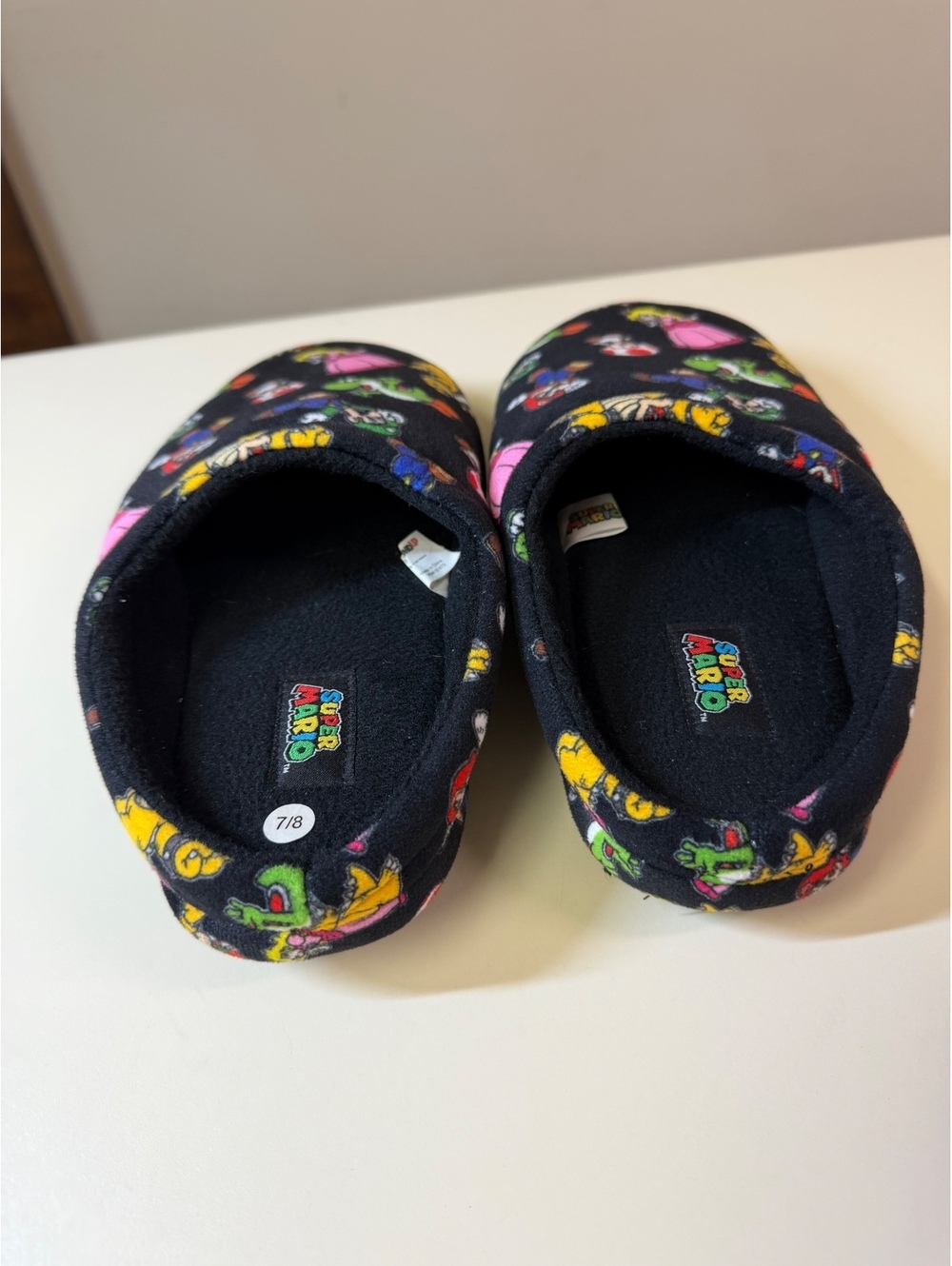Super Mario Character Print Cozy Slip-On Slippers Size 7/8 - Picture 4 of 7